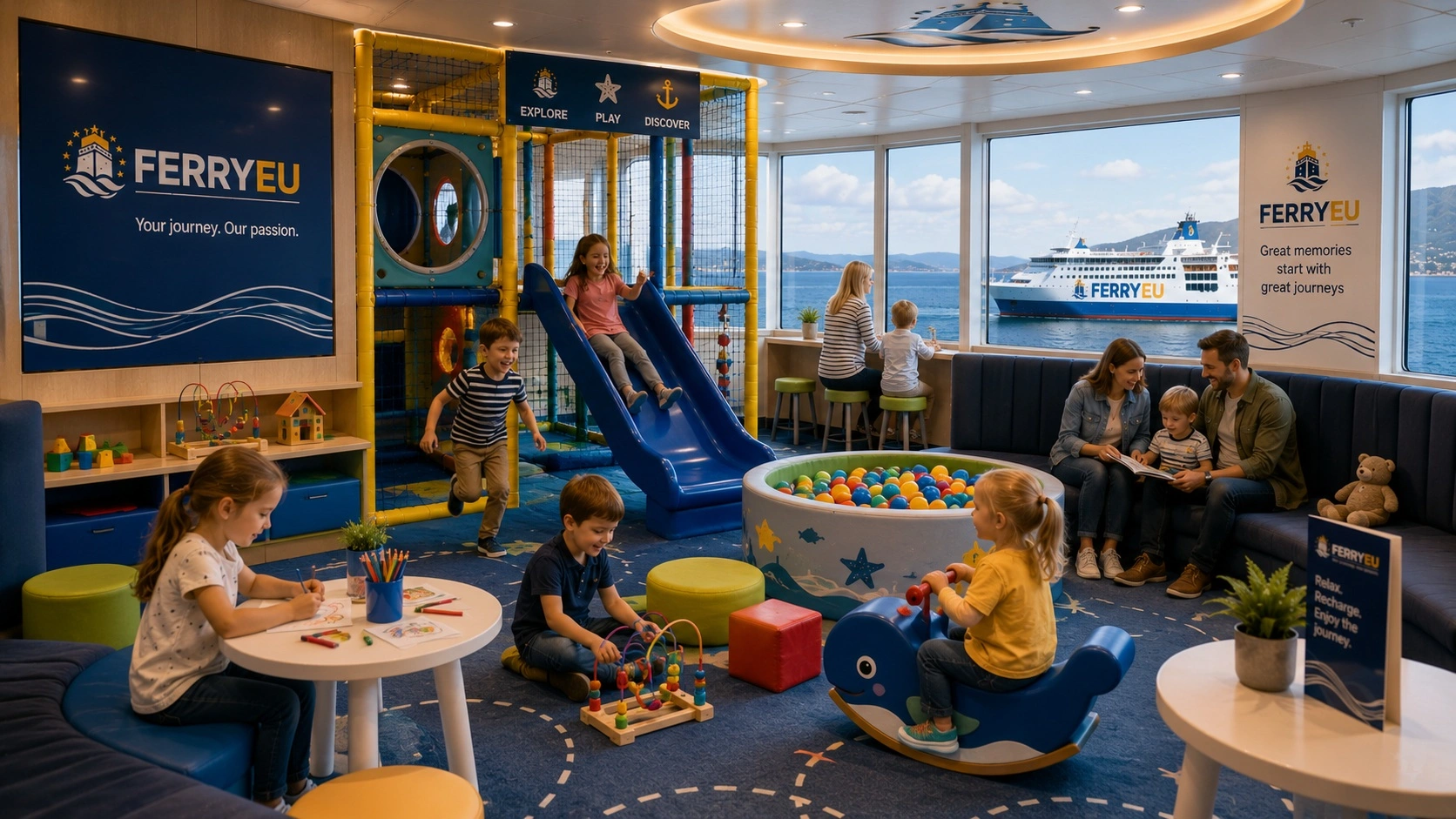 Kinderspielbereich auf einer Passagierfähre