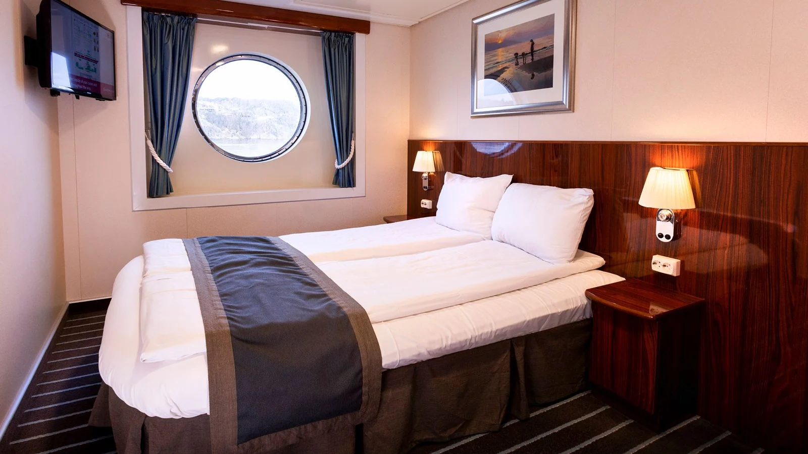 Passagierkabine an Bord der Fjord-Line-Fähre MS Stavangerfjord