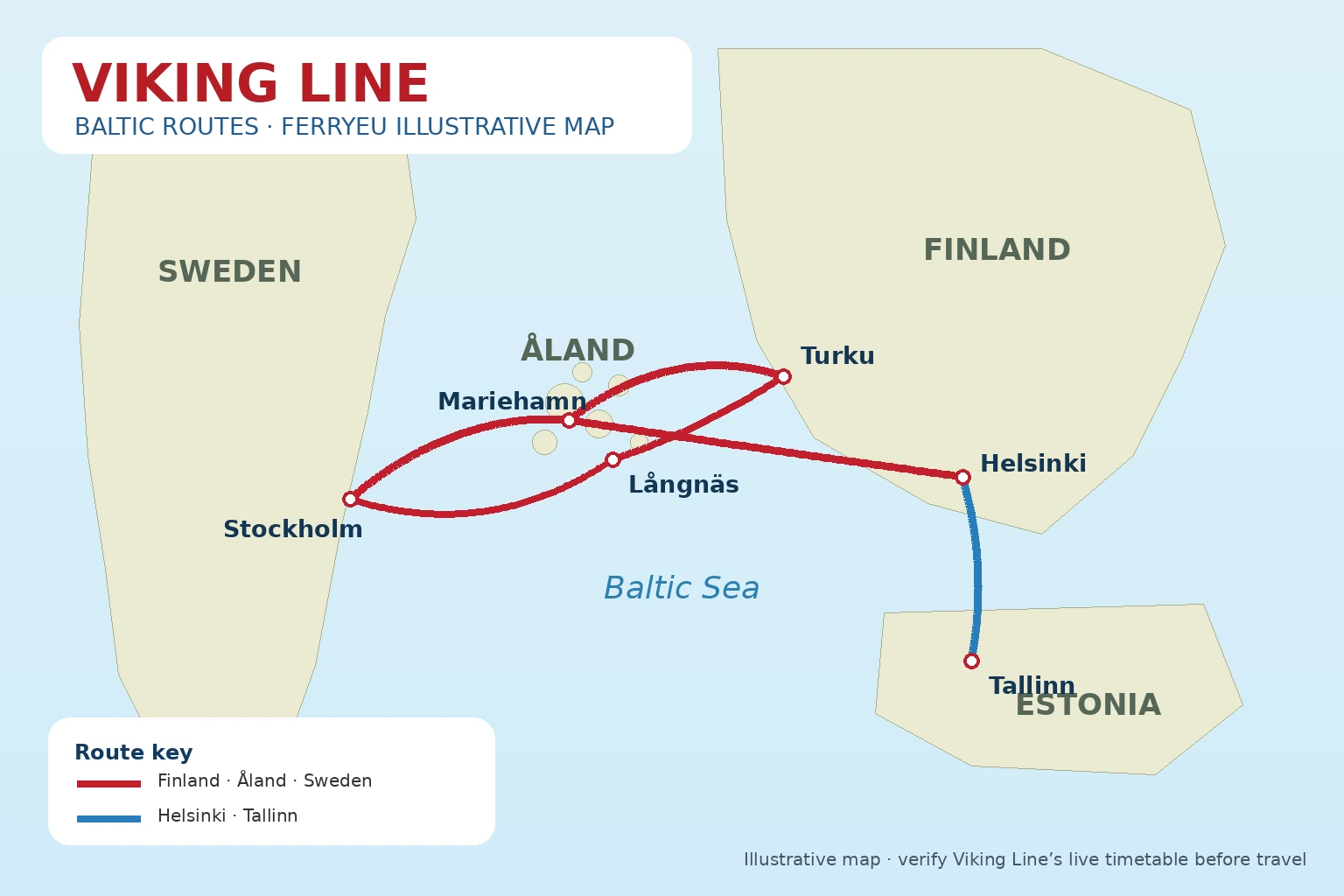 Streckennetz von Viking Line
