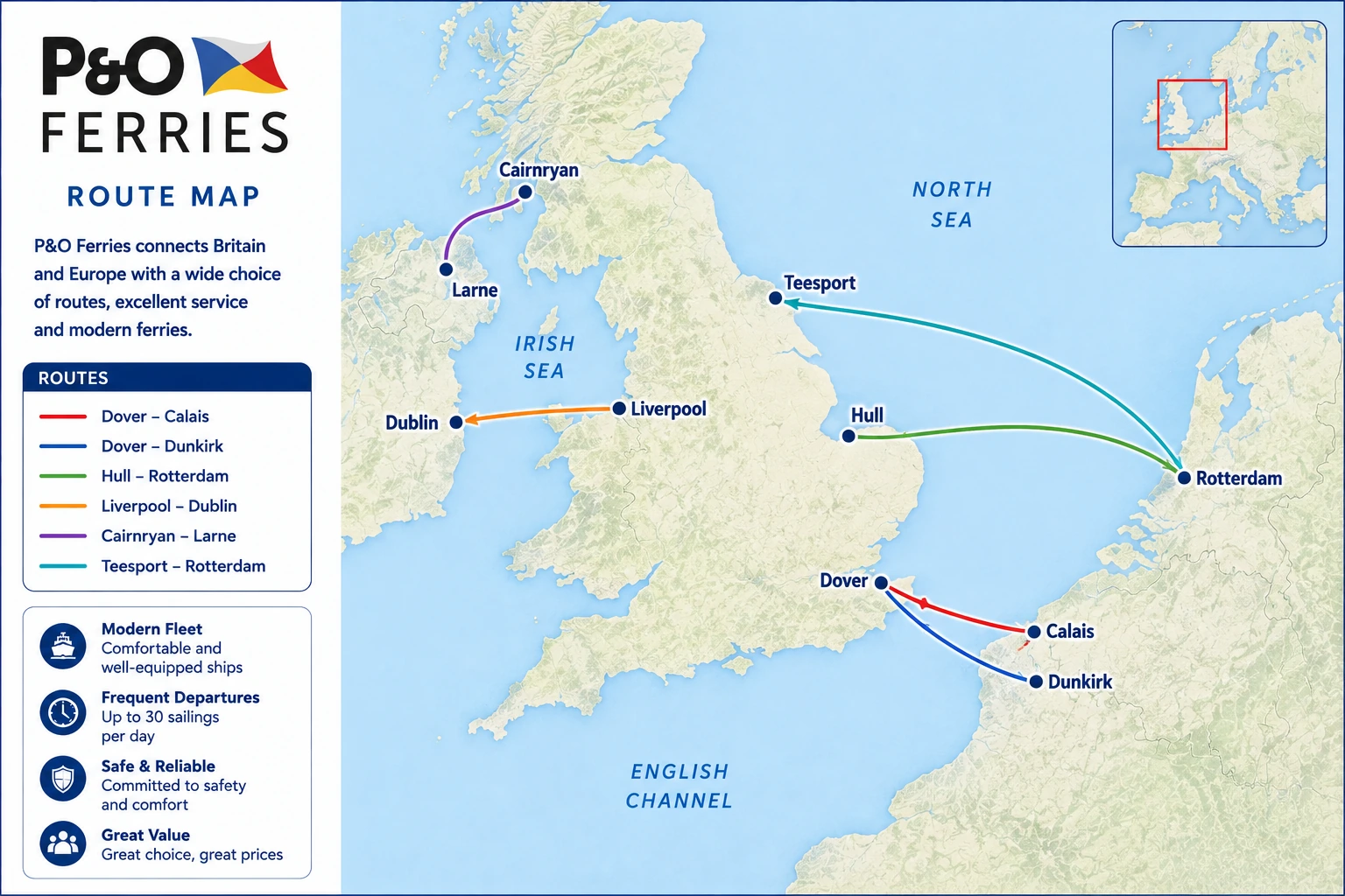 P&O Ferries – Fähre und Reiseeindruck