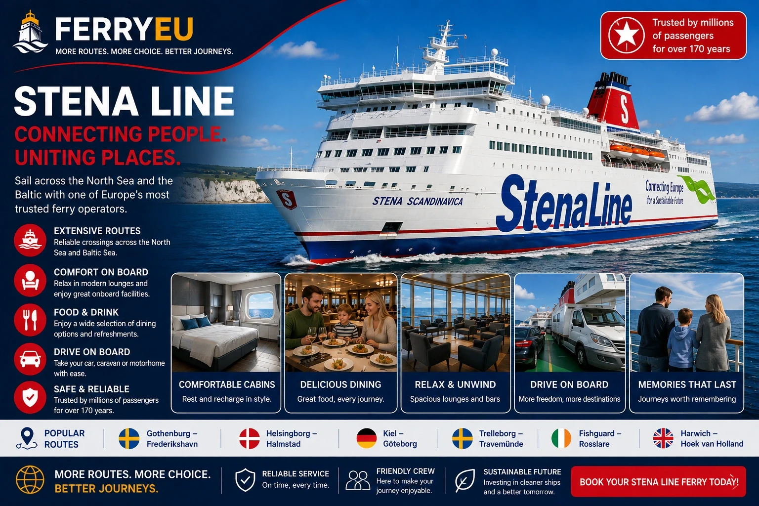 Stena Line Passagier- und Fahrzeugfähre auf See